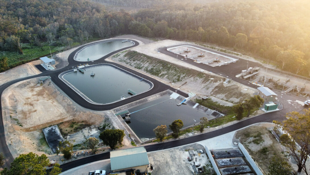 Leed - Image shows Leed's new sewage treatment plant in Urunga.