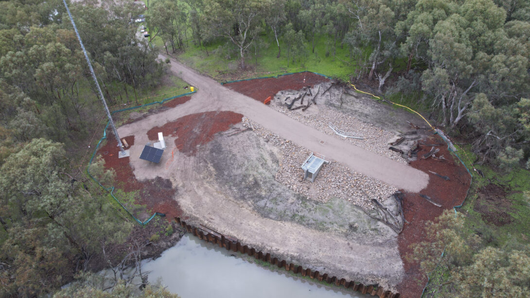 Leed - The cofferdam at Part 3A – Wilsons Anabranch, which is part of the Yanco Creek Modernisation Project